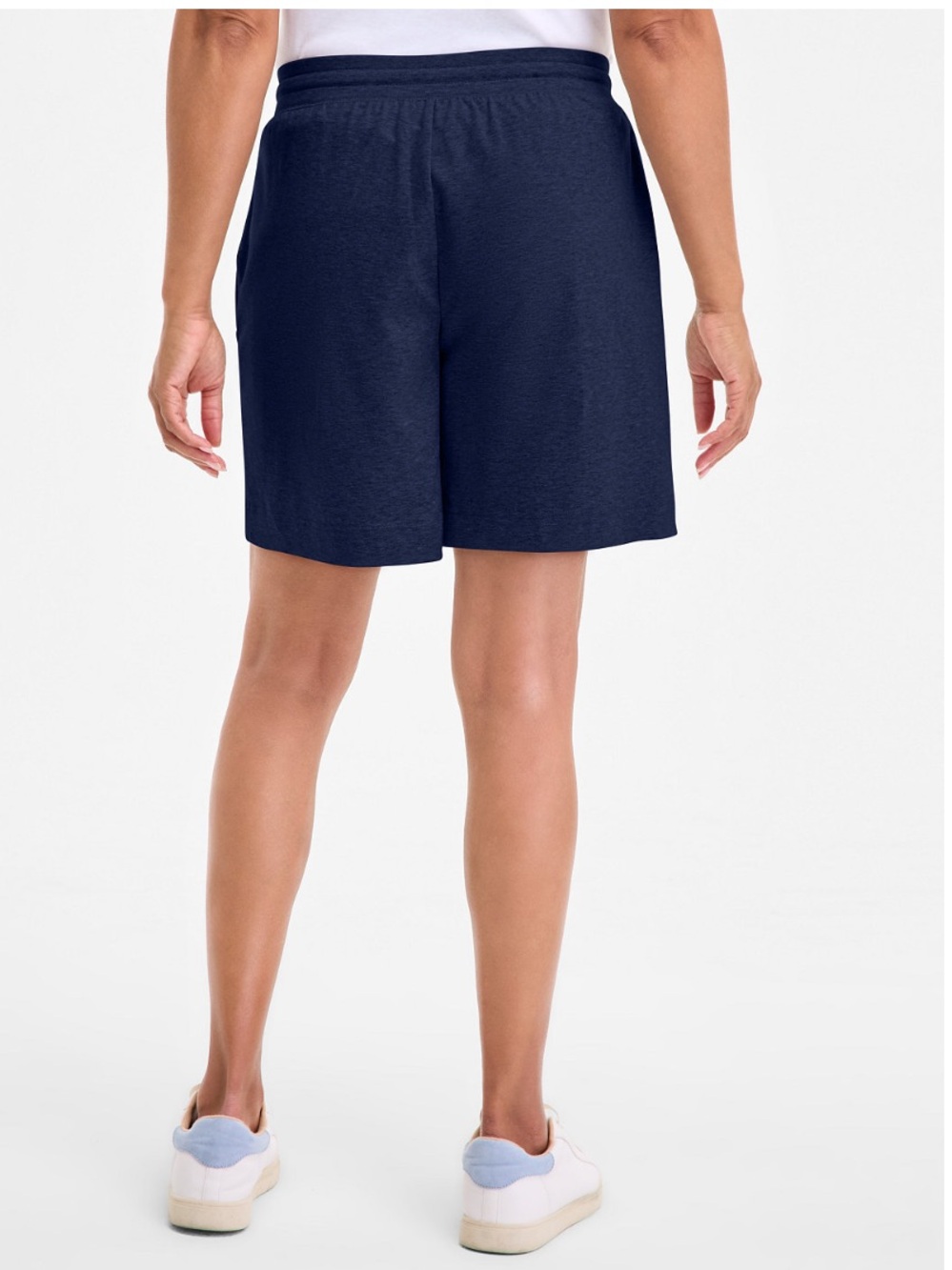 NWOT Style & Co. Classic Navy Blue Pull-On Bermudas with Drawstring and Pockets - Picture 3 of 9